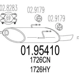 Глушник (Задняя часть выхлопной системы (Глушитель).) MTS 01.95410