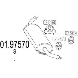 Глушник (Задняя часть выхлопной системы (Глушитель).) MTS 01.97570