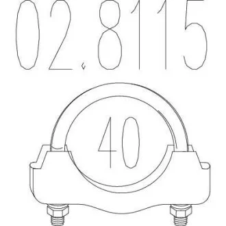 Хомут вихлопної системи (Хомут выхлопной системы U-образный (М10, Диаметр 40 мм)) MTS 02.8115