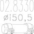 Муфта вихлопної системи (Муфта выхлопной системы (Тип В,внутр. диаметр - 50,5 мм,длина - 120 мм)) MTS 02.8330 (фото 1)