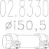 Муфта вихлопної системи (Муфта выхлопной системы (Тип В,внутр. диаметр - 50,5 мм,длина - 120 мм)) MTS 02.8330 (фото 1)