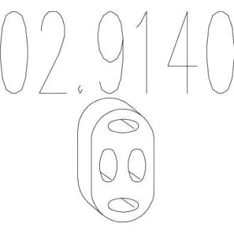 Гумовий елемент кріплення (Резиновый элемент крепления выхлопной системы) MTS 02.9140