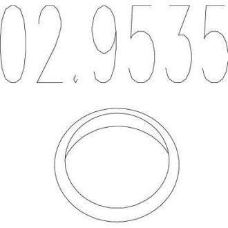 Монтажне кільце (Монтажное кольцо выхлопной системы (D(внутр.) - 57,6 мм,D(наружн.) - 68,5 мм,Высота - 12 мм)) MTS 02.9535
