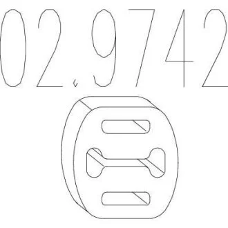 Гумовий елемент кріплення (Резиновый элемент крепления выхлопной системы) MTS 02.9742