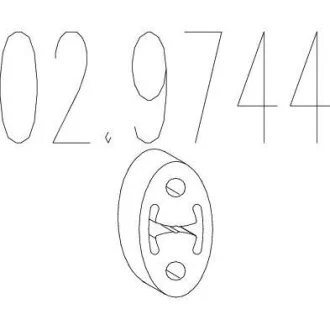 Гумовий елемент кріплення (Резиновый элемент крепления выхлопной системы) MTS 02.9744