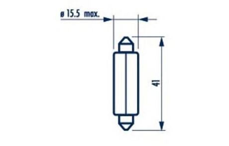 175123000 Лампа C18W 12V 18W SV8,5 15x41 |FESTOON 41mm| (10шт) NARVA 17512