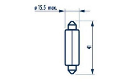 175223000 Лампа C18W 24V 18W SV8,5 15x41 |FESTOON 41mm| (10шт) HD NARVA 17522