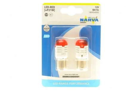 Лампа світлодіодна А 12-21 RED Led 1.75W NARVA 180934000