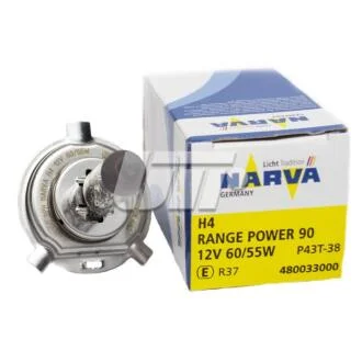 Лампа RANGE POWER 90 12V H4 60/55W P43T-38 (пласт.коробк) (компл. 2 шт.) NARVA 48003
