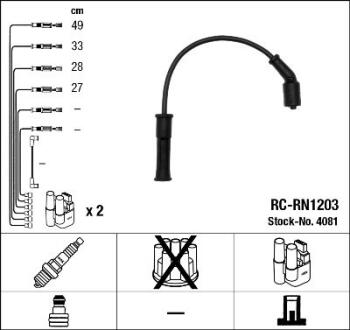 Комплекты высоковольтных проводов RC-RN1203 RENAULT MEGANE -99 1.6 NGK 4081