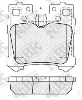Тормозные колодки дисковые LEXUS LS460 06- NiBK PN1844