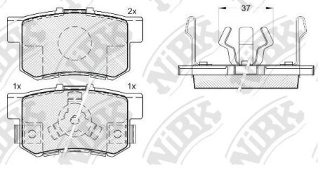 Гальмівні колодки задні ACCORD RR 08- / CR-V RR 13- / CROSSTOUR RR 09- (з тюльпаном) NiBK PN8807