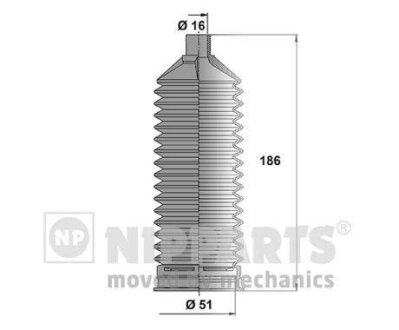 Пильовик рульового механізму NIPPARTS J2840506