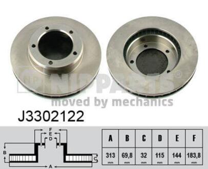 Гальмiвнi диски NIPPARTS J3302122