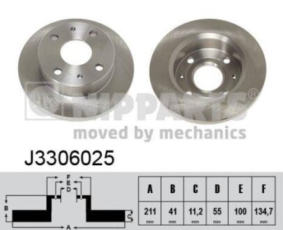 Диск гальмівний NIPPARTS J3306025