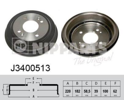 Барабан гальмівний Hyundai Getz 02-> NIPPARTS J3400513