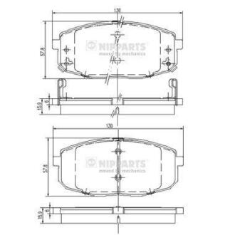 Тормозные колодки дисковые HYUNDAI i30 07-/KIA CEED 07-/CARENS 02- передние NIPPARTS J3600319