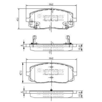Колодки тормозные HYUNDAI/KIA I10/PICANTO 04- передн. NIPPARTS J3600323