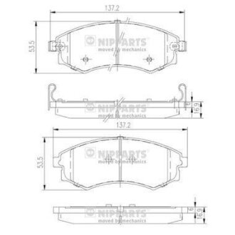 Колодки тормозные DAEWOO/SSANGYONG KORANDO/REXTON 98- передн. NIPPARTS J3600401