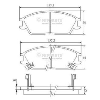 Колодки тормозные HYUNDAI ACCENT I/II/PONY 85- перед. NIPPARTS J3600515