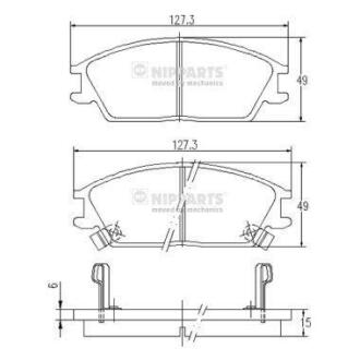 Колодки тормозные HYUNDAI ACCENT II/GETZ 99- перед. NIPPARTS J3600539