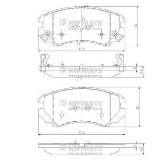 Тормозные колодки дисковые HYUNDAI TUCSON/KIA SPORTAGE 04- передние NIPPARTS J3600541