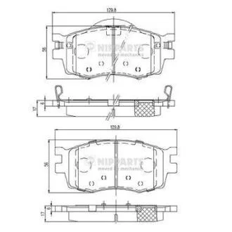 Колодки тормозные HYUNDAI/KIA ACCENT III/I20/RIO II 05- перед. NIPPARTS J3600542