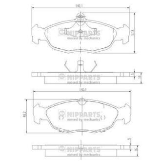 Колодки тормозные GM LACETTI/LANOS/NEXIA 97- перед. NIPPARTS J3600901