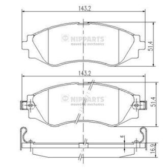 Колодки тормозные GM LACETTI/NUBIRA 05- перед. NIPPARTS J3600902