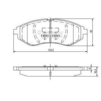Колодки тормозные GM AVEO/KALOS 02- перед. NIPPARTS J3600911