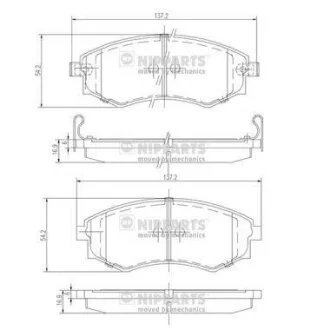 Колодки тормозные дисковые, комплект NIPPARTS J3601055