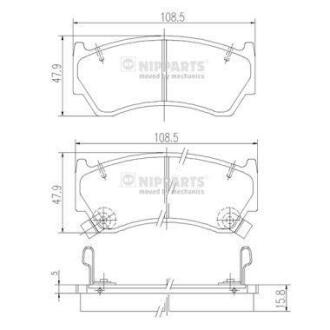 Тормозные колодки дисковые NISSAN ALMERA N15 95-98 передние NIPPARTS J3601062