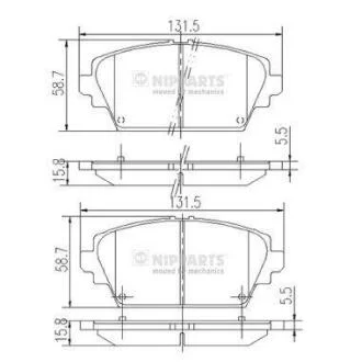 Гальмiвнi колодки дисковi NIPPARTS J3601072