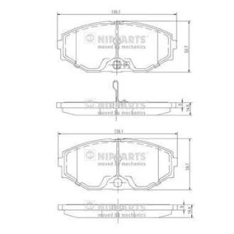 Тормозные колодки дисковые NISSAN MAXIMA QX (A33) 2.0-3.0 00- передние NIPPARTS J3601074