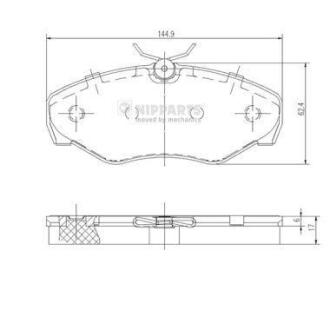 Колодки тормозные диск. Renault TRAFIC II, Opel VIVARO, Nissan PRIMESTAR NIPPARTS J3601080