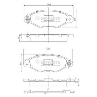 Колодки гальмівні передні Renault Kangoo (97-07), Peugeot 206 NIPPARTS J3601093