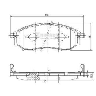 Тормозные колодки дисковые NISSAN MURANO/PATHFINDER/QASHQAI/RENAULT KOLEOS передние NIPPARTS J3601094