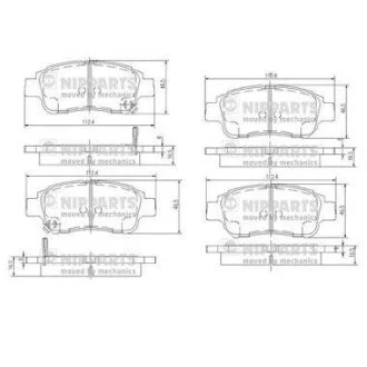 Колодки тормозные диск. Toyota YARIS NIPPARTS J3602086