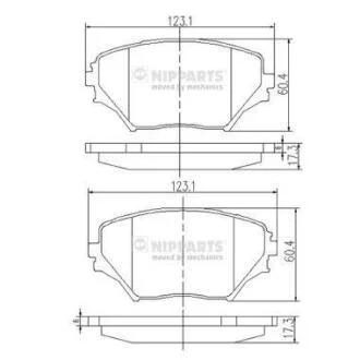 Тормозные колодки дисковые TOYOTA RAV4 II 00-06 передние NIPPARTS J3602095