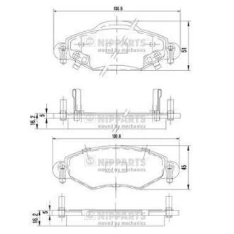 Колодки гальмівні дискові, комплект NIPPARTS J3602113