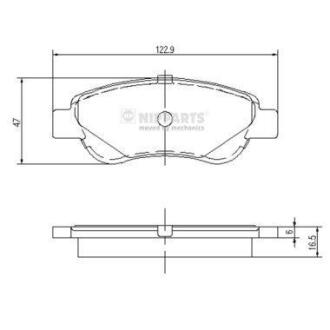 Тормозные колодки дисковые CITROEN C1/PEUGEOT 107/TOYOTA AYGO 1.0/1.4D 05- передние NIPPARTS J3602122