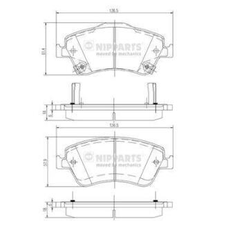 Гальмiвнi колодки дисковi NIPPARTS J3602124