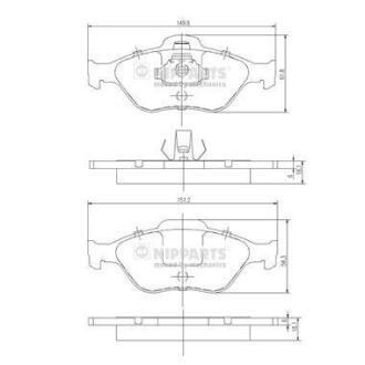 Колодки гальмівні дискові, комплект NIPPARTS J3603065