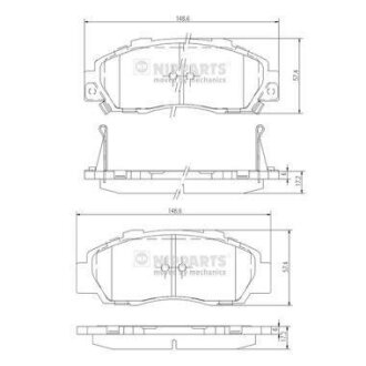 Тормозные колодки дисковые HONDA FR-V 1.7-2.2 05-/LEGEND 96-/STREAM 1.7/2.0 01- передние NIPPARTS J3604032