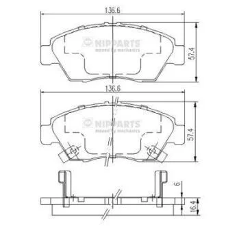 Колодки тормозные диск. Honda CIVIC, NIPPARTS J3604033
