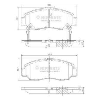 Тормозные колодки дисковые HONDA CIVIC 01-05/FR-V 1.7-2.2 05-/STREAM 1.7/2.0 01- передние NIPPARTS J3604051