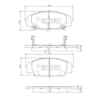 Колодки тормозные HONDA CIVIC VII 01- перед. NIPPARTS J3604055