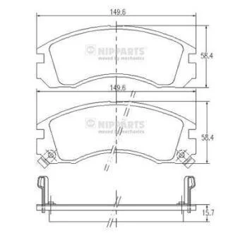 Колодки тормозные диск. Mitsubishi OUTLANDER, PAJERO, GALANT NIPPARTS J3605031
