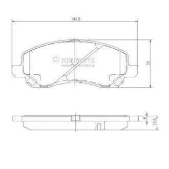 Тормозные колодки дисковые MITSUBISHI ASX/LANCER/OUTLANDER/DODGE CALIBER передние NIPPARTS J3605046