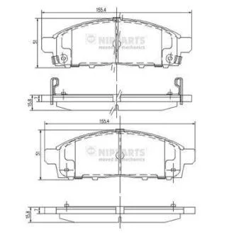 Колодки тормозные диск. Mitsubishi L200 05-, PAJERO SPORT 15- NIPPARTS J3605050